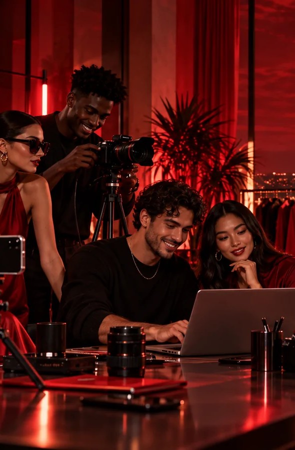 Short form video creators working together on a brand campaign